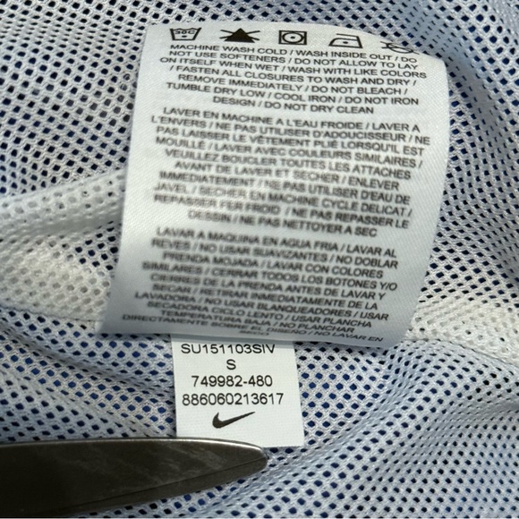 nike golf club windbreaker the open blue white hooded with pockets size small - Picture 15 of 15